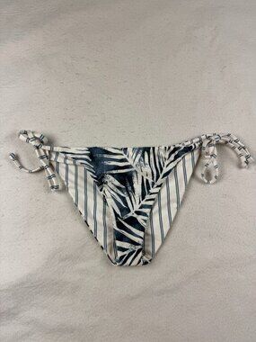 Splendid Blue/White Leaf Print Tie Side Bikini Bottoms Size XS